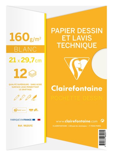 Zeichenpapier mappe 160g 12 - mappe,
