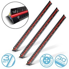 STAHLWERK Dreikant Lineal 3er